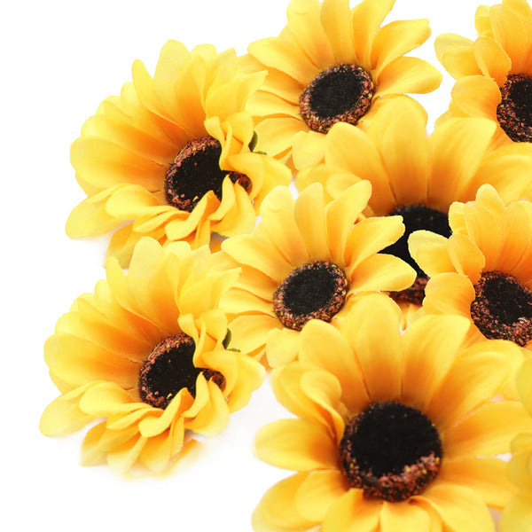 5Pcs Large Artificial Flowers,Fake Flowers Head Sunflower Artificial Silk Flower for DIY Card Making & Craft Decorations, Wedding Home Decoration,DIY Scrapbooking Party Birthday Decor