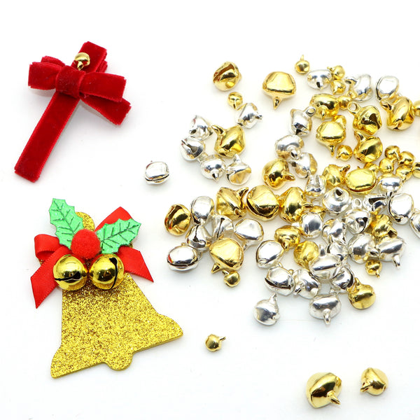 50pcs Jingle Bells Charms For DIY Christmas Home Decorations Jewelry Making Craft Supplies,DIY Bracelets, Anklets, Necklaces Weaving/Jewelry Making, Wedding Decorations