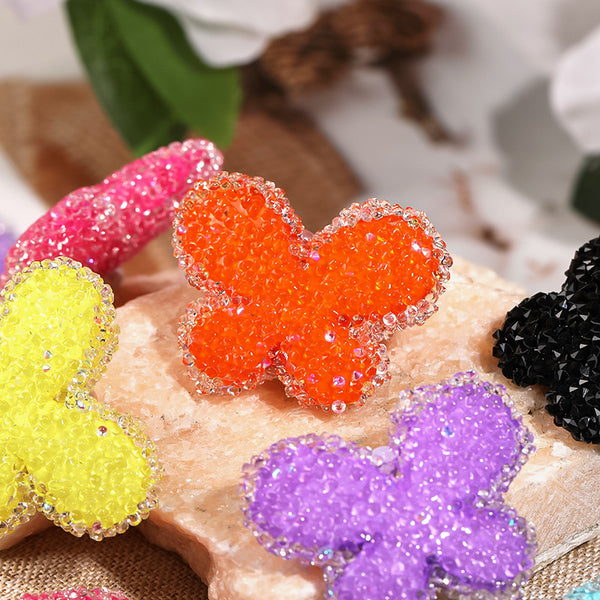 1pc full diamond acrylic butterfly shaped acrylic beads for DIY Jewelry Making, Bracelet Phone & Keychain Accessories - Decorative pen accessories ,Available in multiple colors