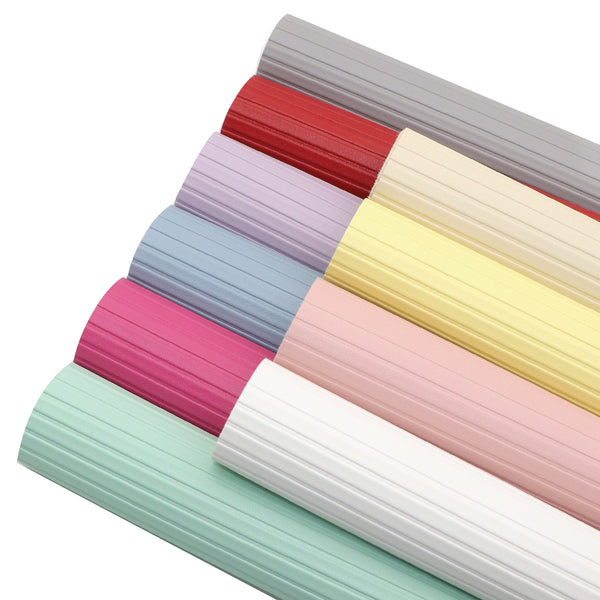 10pcs/set bump texture plain stripe Faux Synthetic Leather Set 7.7*12.9inch Fabric Sheets For DIY Bows Artificial Leather Crafts Handmade Material