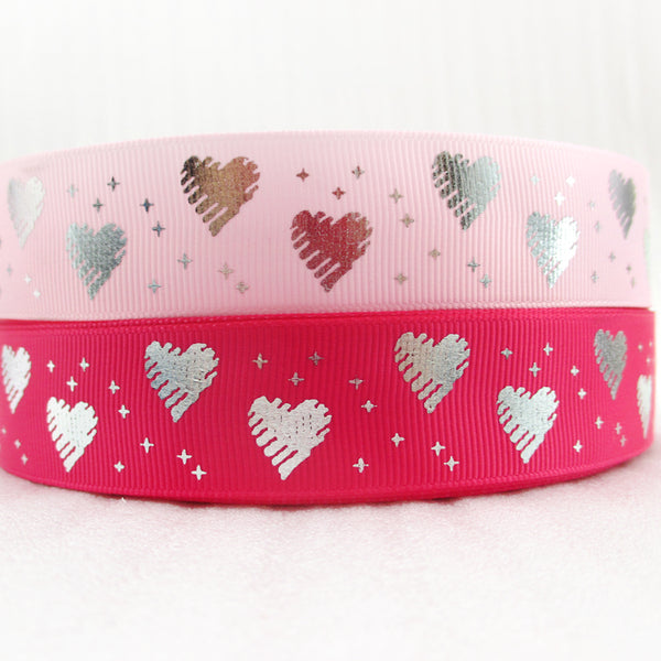 1 Roll,1Inch/25mm X 5 Yards/roll heart love Valentine's Day grosgrain Ribbon For Wreaths Gift Wrapping Party Decoration DIY Hair Bows Crafts Headwear Hair Accessories Garment Decor