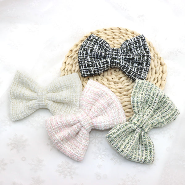 1pc/pack fabric-small fragrance style fabric diy Bow Hair jewelry accessories, Women Large  Hair Accessories For Women Accessories，for diy -Hairpins, Hairbands, Hair Accessories