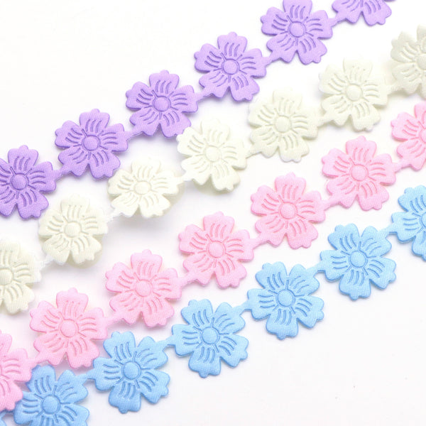 5 Yards Flower Lace Ribbon Trim, 2 cm Width, Decorative Embellishment For DIY Craft, Sewing, Scrapbooking, Clothing Accessories