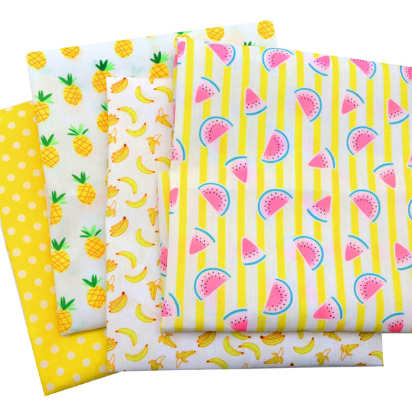 1pc 19.68x17.7inch Pineapple Watermelon Banana Yellow Geometric Series Pattern Printing Polyester Cotton Fabric, Precut Fabric For DIY Patchwork Sewing, Table Cloth, Doll Cloth And Packaging Clothes For DIY Sewing Quilting Material