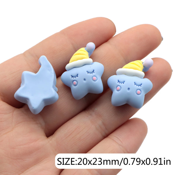 10Piece Star 3D Resin DIY Hair Bow Wedding Scrapbook Accessories Crafts Cabochon Charms