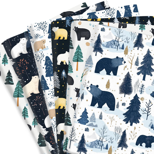 1pc Bear Series Pattern Quilting Fabric-17.7x19.68inch(45x50cm) Polyester Cotton Craft Fabrics DIY Handmade Projects Doll Clothes Fabric Precut For Patchwork Craft(108gsm)