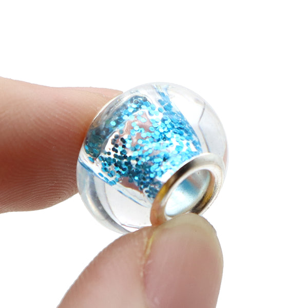 10 Pcs Large Hole Beads for Jewelry Making,  Bulk Glass Rhinestones Lampwork DIY Craft Bracelet Necklace Earring Making