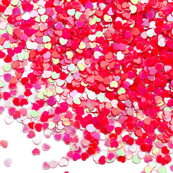 10g Heart Shape Sequin Slices DIY Jewelry, Slime Crafts & Valentine's Day Festive Decorations