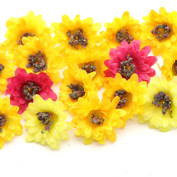 20Pcs Artificial Flowers,Fake Flowers Head Daisy Artificial Silk Flower for DIY Card Making & Craft Decorations, Wedding Home Decoration,DIY Scrapbooking Party Birthday Decor