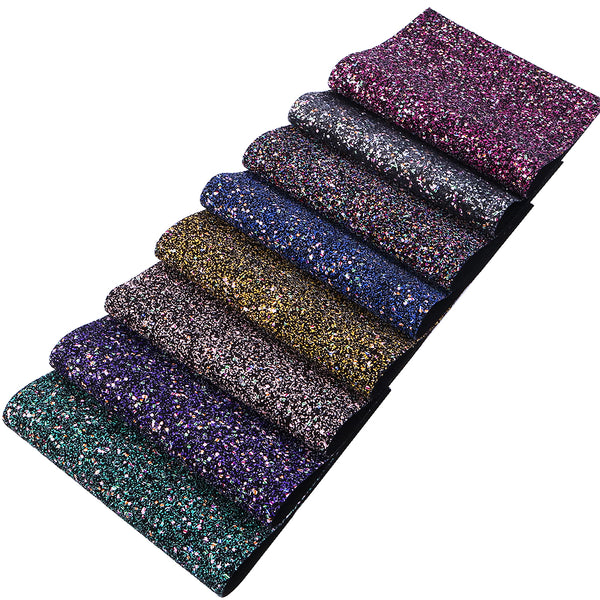 1pcs glitter Faux Synthetic Leather  7.7*12.9inch Fabric Sheets For DIY Bows, Waist Belt, Earrings, Handbag, Phone Case, Pencil Case ,Shoes Bags Artificial Leather Crafts Handmade Material