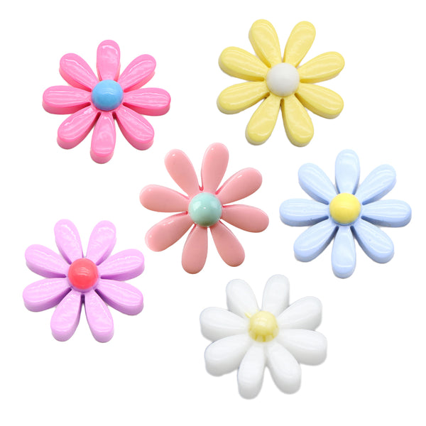 3DResin Flat Back Charms, 10Pcs Flower Shape Resin Cabochons For DIY Crafts, Scrapbooking, Jewelry Making