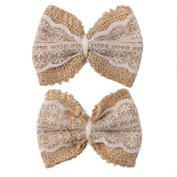 5 Pcs Linen Bow Lace Bud Jute Braided Jewelry, Holiday Party Decoration, Holiday Party Gift