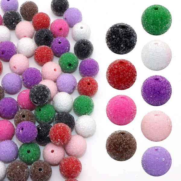 5Pcs/pack Full Acrylic Faux Crystal Beads Solid Color Loose Spacer Beads with Hole for Jewelry Making DIY Bracelet Necklace Chain Earrings Charm Bangle Decors Craft Supplies