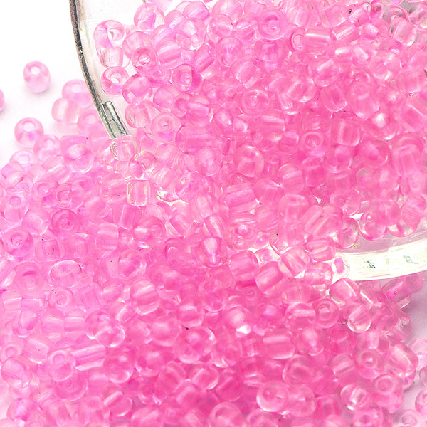 10g/pack Vibrant Colorful Miyuki Seed Beads Transparent Plain Solid Color Loose Spacer Acrylic Beads with Hole for Jewelry Making DIY Bracelet Necklace Chain Earrings Charm Bangle Decors Craft Accessories