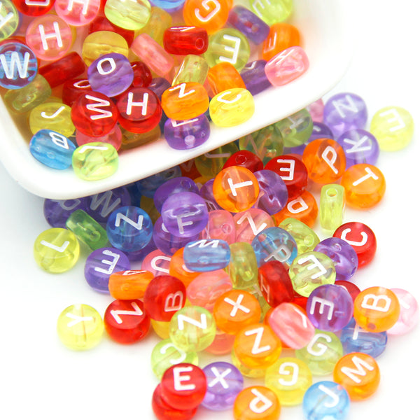 20g/pack about 145 pieces Glittery Clear Acrylic Letter Beads with hole Candy colored transparent letter beads, letters are random for DIY Bracelets and Necklaces - Perfect for Small Business Jewelry Making and Craft Supplies