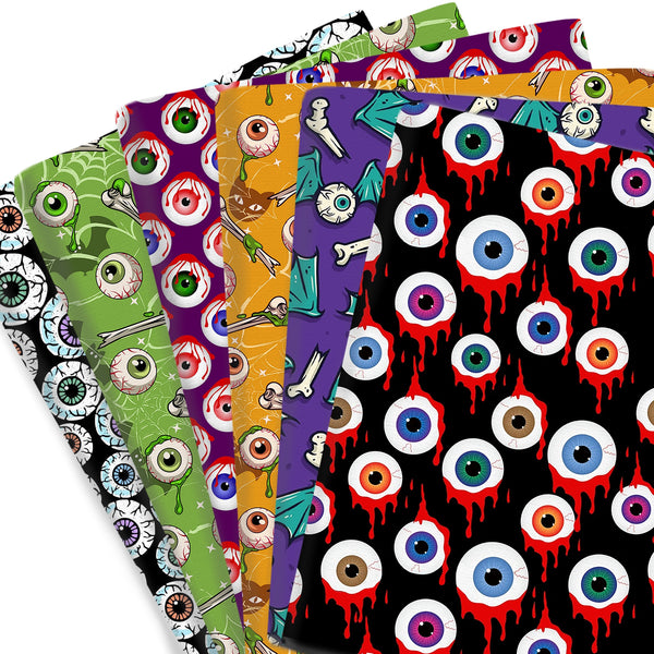 1pc Scary Horror Blood Eyes Bones Series Pattern Quilting Fabric-17.7x19.68inch(45x50cm) Polyester Cotton Craft Fabrics DIY Handmade Projects Doll Clothes Fabric Precut For Patchwork Craft(108gsm)