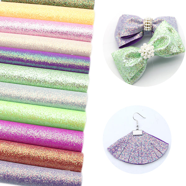 1pcs glitter Faux Synthetic Leather  7.7*12.9inch Fabric Sheets For DIY Bows, Waist Belt, Earrings, Handbag, Phone Case, Pencil Case ,Shoes Bags Artificial Leather Crafts Handmade Material