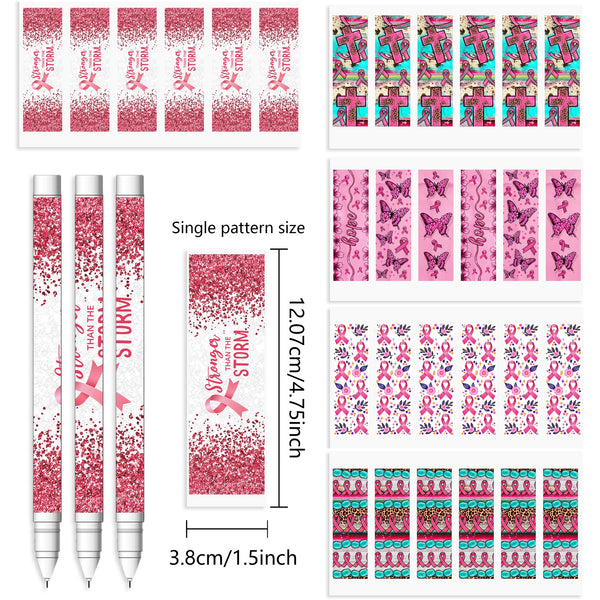 1pc UV DTF Pen Wrapping Decals Nurse health Breast cancer series Pen Wrapping Decals UV DTF Vinyl Stickers Waterslide Epoxy Pen Wrapper For Craft Pen Gift（6 patterns on one sheet）