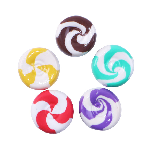 2Pcs Candy Lollipop Decor Polymer Clay For Pretend Kitchen Play Cooking Game DIY Party Doll House Accessory