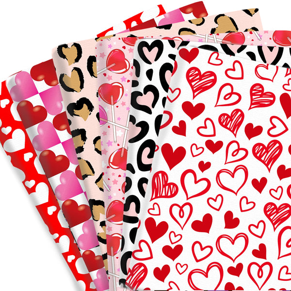 1pc 19.68x17.7inch xoxo Heart Love Lips Valentine's Day Series Quilting Fabric Cotton Craft DIY Handmade Doll Clothes Fabric Precut For Patchwork DIY Handmade Craft Sewing Supplies