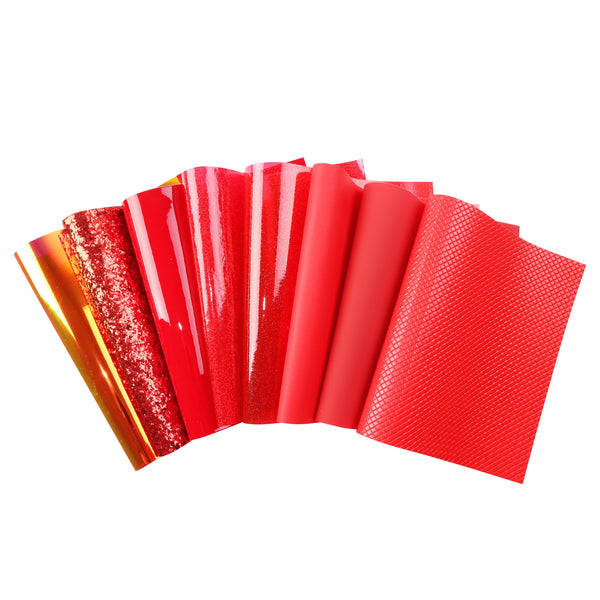 8pcs/set Faux Synthetic Leather Set 7.7*12.9inch Fabric Sheets For DIY Bows Artificial Leather Crafts Handmade Material