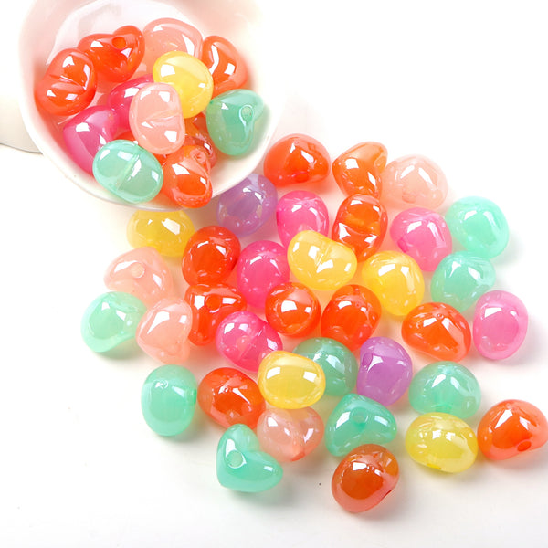 10pcs/pack 3d resin translucent  random colors heart shape beads Candy Beadst Valentine's Day Valentine's Day for DIY Crafts, Scrapbooking  for DIY Jewelry Making DIY Crafts, Hairpin, Headwear Decorations Accessories