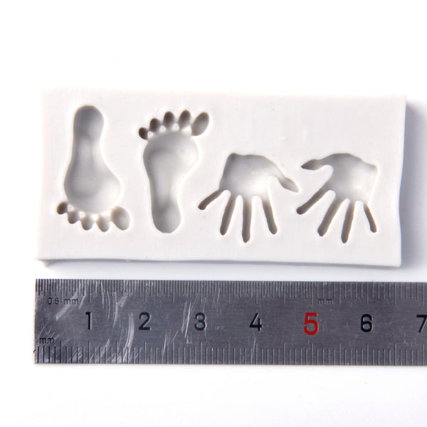 1pc, Baby Foot/Hand Chocolate Mold, 3D Silicone Mold, Cute Footprint Candy Mold, For DIY Cake Decorating Tool, Baking Tools, Kitchen Gadgets, Kitchen Accessories, Home Kitchen Items