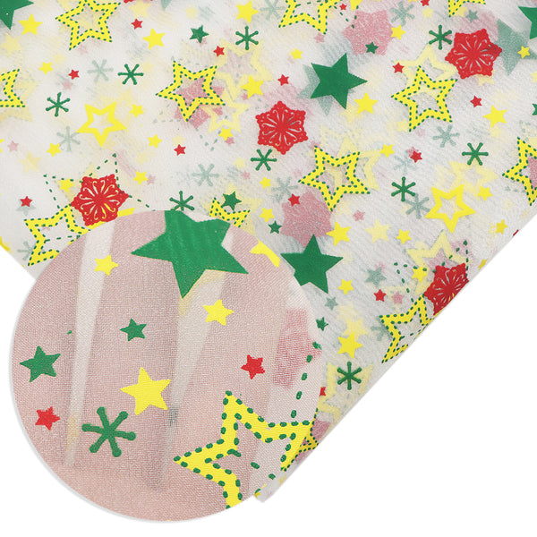 1pc Glitter Organza Christmas Star Pattern Quilting Fabric-59x19.68inch(150x50cm) Mesh Gauze Fabric Stage Performance Costume Dance Decor Handmade DIY Fabric