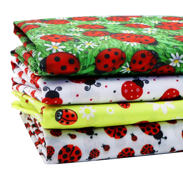 1pc 57x19.68inch(50x145cm) Ladybug Animal Pattern Quilting Polyester Cotton Fabric Craft DIY Handmade Doll Clothes Fabric Precut For Patchwork Craft Sewing Supplies