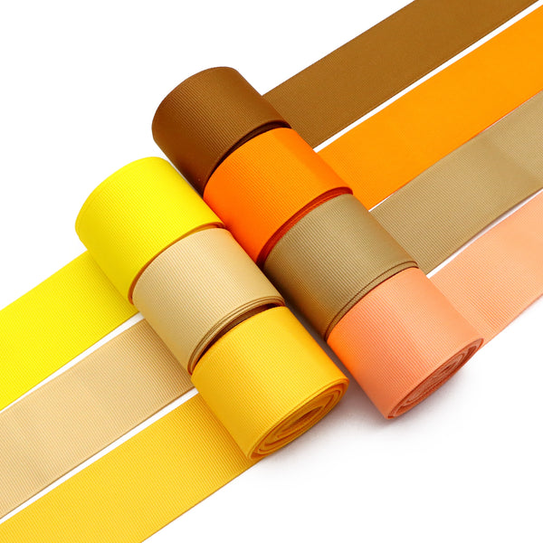 Set,7pcs,1.5Inch/38mm X 5 Yards/roll Orange Color Fall Autumn Decor Grosgrain Ribbon Set For Jewelry Gift Wrapping Ribbon Holiday Thanksgiving Halloween DIY Handmade Bow Craft Wreaths Home Party Decor