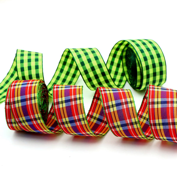 1pc,25mm/1 inch 5yards Scottish Plaid Ribbon for Clothing Accessories Cake Gift Box Packaging Bouquet Hair Accessories Bow Handmade Diy Party Decor