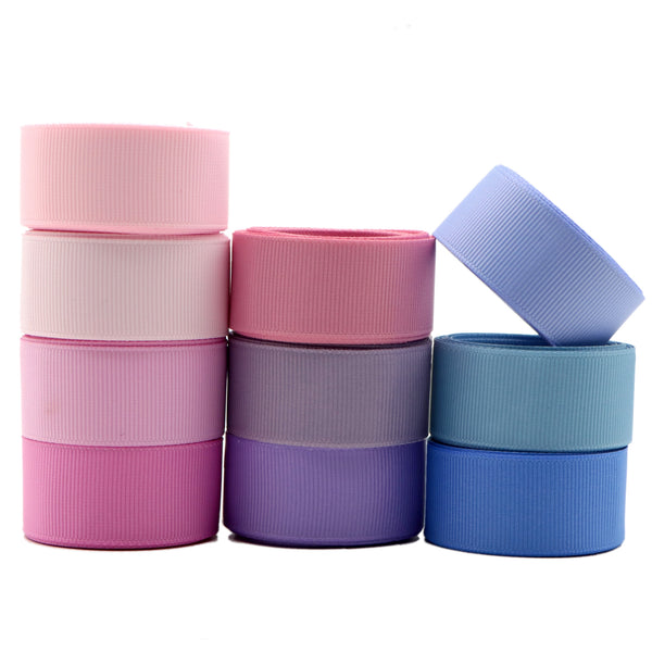 10 Rolls, 0.86Inch/22mm X 2 Yards/roll Pink Blue Gradient Color Series Solid Grosgrain Ribbon Set For Gift Wrapping Ribbon Holiday DIY Craft Ribbons For Home Party Decor