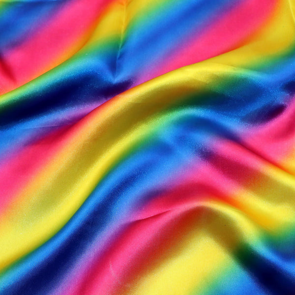 1pc Rainbow Gradient Color Pattern Quilting Fabric-57x19.68inch(145x50cm) Soft Satin Craft Fabrics DIY Handmade Projects Doll Clothes Fabric Precut For Patchwork Craft