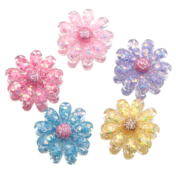 5Pc flower 3D Resin Cabochons Charms For Diy Scrapbooking, Jewelry Making & Craft Decorations