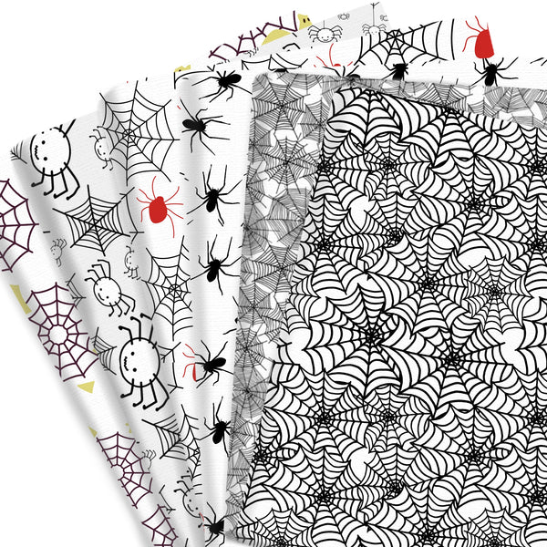 1Pc Halloween Spider Web Pattern Quilting Fabric Polyester Cotton Craft DIY Handmade Doll Clothes Fabric Precut For Patchwork DIY Handmade Craft , Clothing, Tablecloth Apron, Cloth Bag, Pillow Fabric 57x19.68inch 145x50cm 108gsm