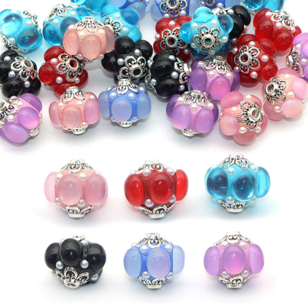 1pc Translucent Soft Clay Pumpkin shaped , lantern shaped beads -High quality Beads for DIY Jewelry Making, Phone & Keychain Accessories - Decorative pen accessories ,Available in multiple colors