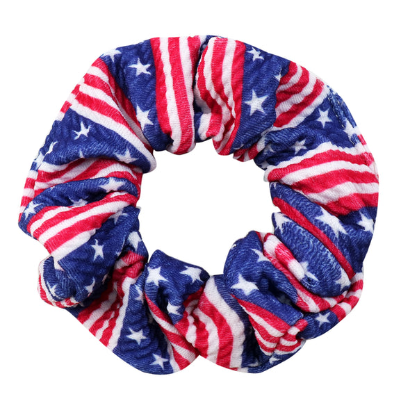 USA Flag Fourth of July Independence Day Hair Tie Scrunchies Large Scrunchies Colorful Scrunchies Fashion Women Hair Accessories Soft and Comfortable Hair Ties and Ropes Perfect Holiday Party Gift