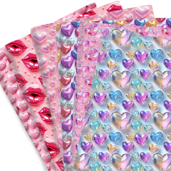 1pc Like 3D style Series Heart Love Lips Pattern Quilting Fabric-17.7x19.68inch(45x50cm) Polyester Cotton Craft Fabrics DIY Handmade Valentine's Day Projects Doll Clothes Fabric Precut For Patchwork Craft(108gsm)