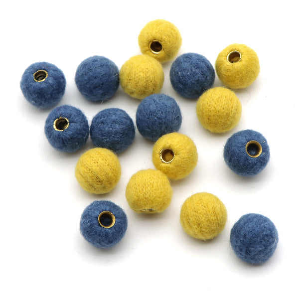 10Pcs Yarn Beads Round Shaped Loose Spacer Beads with Hole for Jewelry Making DIY Bracelet Necklace Chain Earrings Charm Bangle Decors Craft Supplies