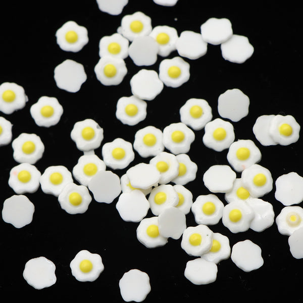 10Pcs/pack Eggs Flower Resin Charms Vibrant  Flatback Cabochons for DIY Jewelry Making-Ideal for Necklaces, Bracelets & Earrings Charms Nail Art, Resin Crafts Accessories