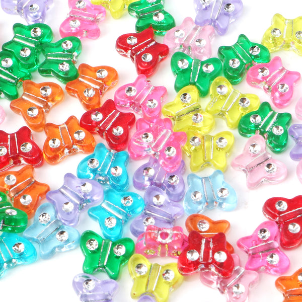 20g/pack Beads & Bead Assortments Mixed Color translucent Acrylic Butterfly Beads For DIY Craft Bracelet Necklace Hairpins Jewelry Making Beads DIY Materials Beads - Perfect for Crafting Unique Jewelry