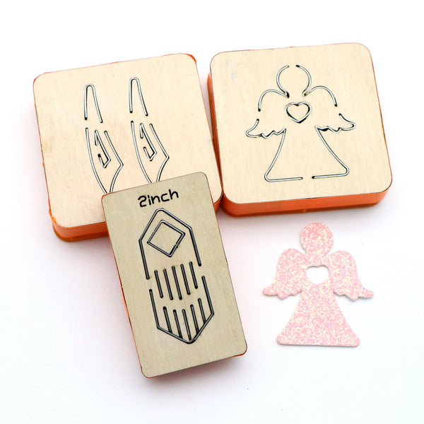 1pc Diy Knife Mold Earrings Angel Circle Geometric Wooden Cutting Dies Non-woven Leather Cutting For Common Big Shot And Sizzix Machines Scrapbook Die Cut