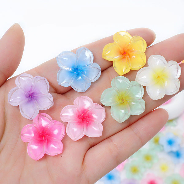 20 pieces/pack mixed color peach blossom transparent 3D resin DIY jewelry accessories