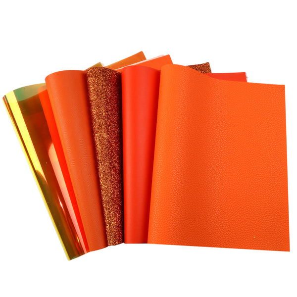 5pcs/set Faux Synthetic Leather Set 7.7*12.9inch Fabric Sheets For DIY Bows Artificial Leather Crafts Handmade Material