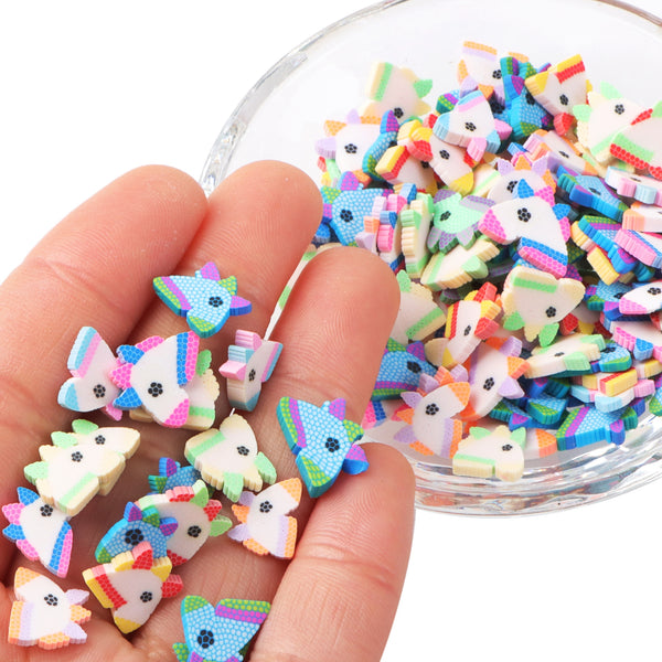 10g/pack Animal Series Nail Art Polymer Clay Slices - Unicorn Shaped,Unscented - Slime Charms for Resin, Lip Gloss DIY, Nail Art & Crafts