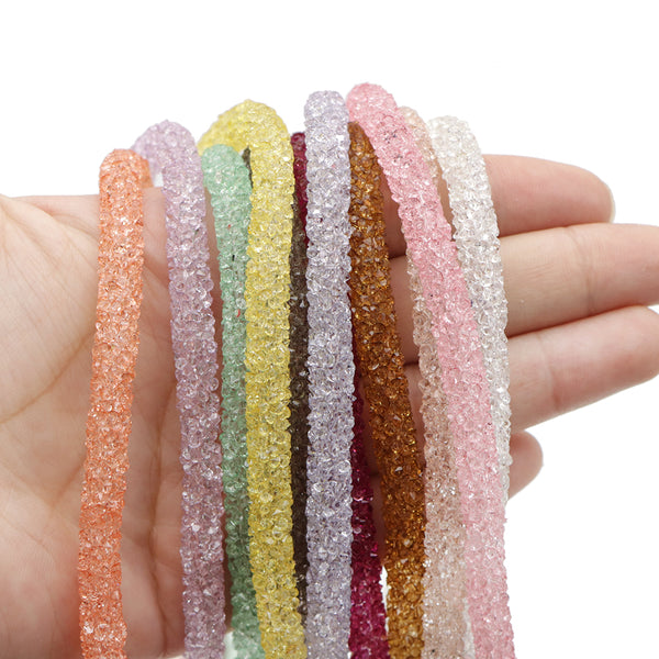 1 Meter Colorful Rhinestones Crystal Sequin PVC Tube - Vibrant Rhinestones Cord Rope for Wedding Decorations, Clothing, Shoes, Accessories, DIY Jewelry Making, and Crafting Supplies