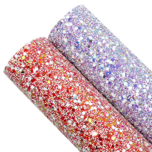 1Pc 7.7x12.9inch Shimmer Chunky Glitter Faux Leather Sheets Holographic Geometry Sequins Synthetic Leather Fabric Plain Solid Color for DIY Earrings Hair Bows Crafts Festive Projects Decorations