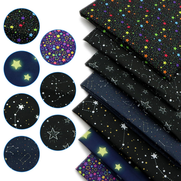 1pc 57x19.68inch (145x50cm) Constellation Star Starfish Solar System Polyester Cotton Fabrics By The Meter Fabrics For Sewing Cloth Dress DIY Crafts Home Textile 110gsm