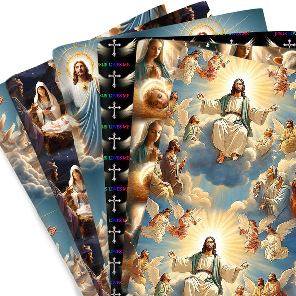 1pc Starry Night Jesus  Christ In The Manger  Festive Nativity Pattern Quilting Fabric-57x19.68inch(145x50cm) Polyester Cotton Craft Fabrics DIY Handmade Projects Doll Clothes Fabric Perfect For Christmas Decor And Winter Farmhouse Ambiance (108gsm)