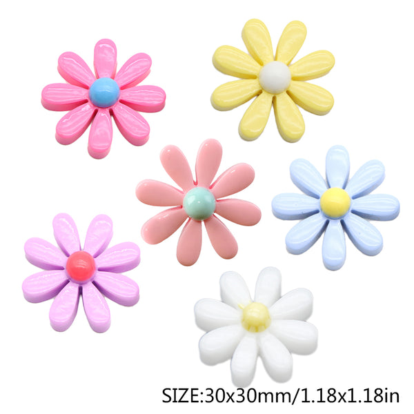 10Piece Flower 3D Resin DIY Hair Bow Wedding Scrapbook Accessories Crafts Cabochon Charms